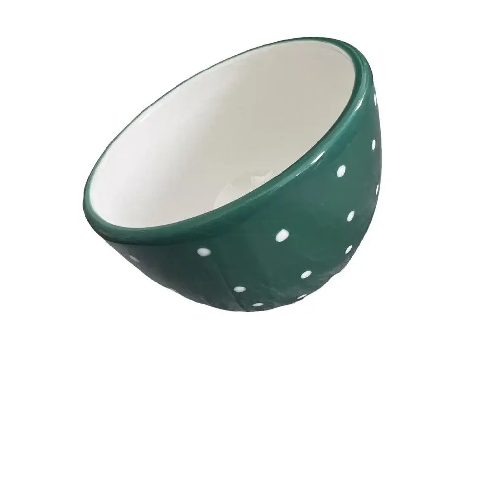 Boston Warehouse Trading Corp. Green with White Polka Dots Bowl 2006 Cute